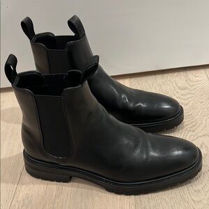 H&M Black Leather Ankle Boots